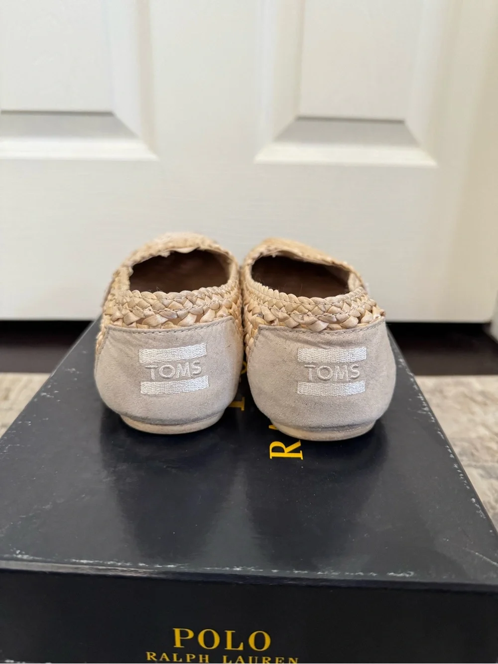 Toms Natural Beige Woven Espadrille Slip-Ons - Women